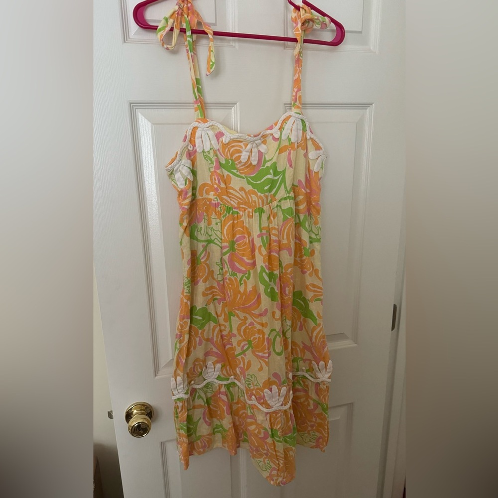 Vintage Women’s Lilly Pulitzer Dress, Floral, Orange, Pink, Size 8